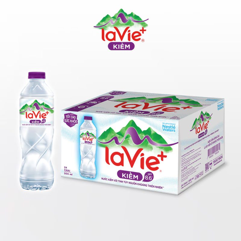 Giao nước Thùng Nước Lavie+ Kiềm 500ml (24 chai) tận nơi Biên Hòa